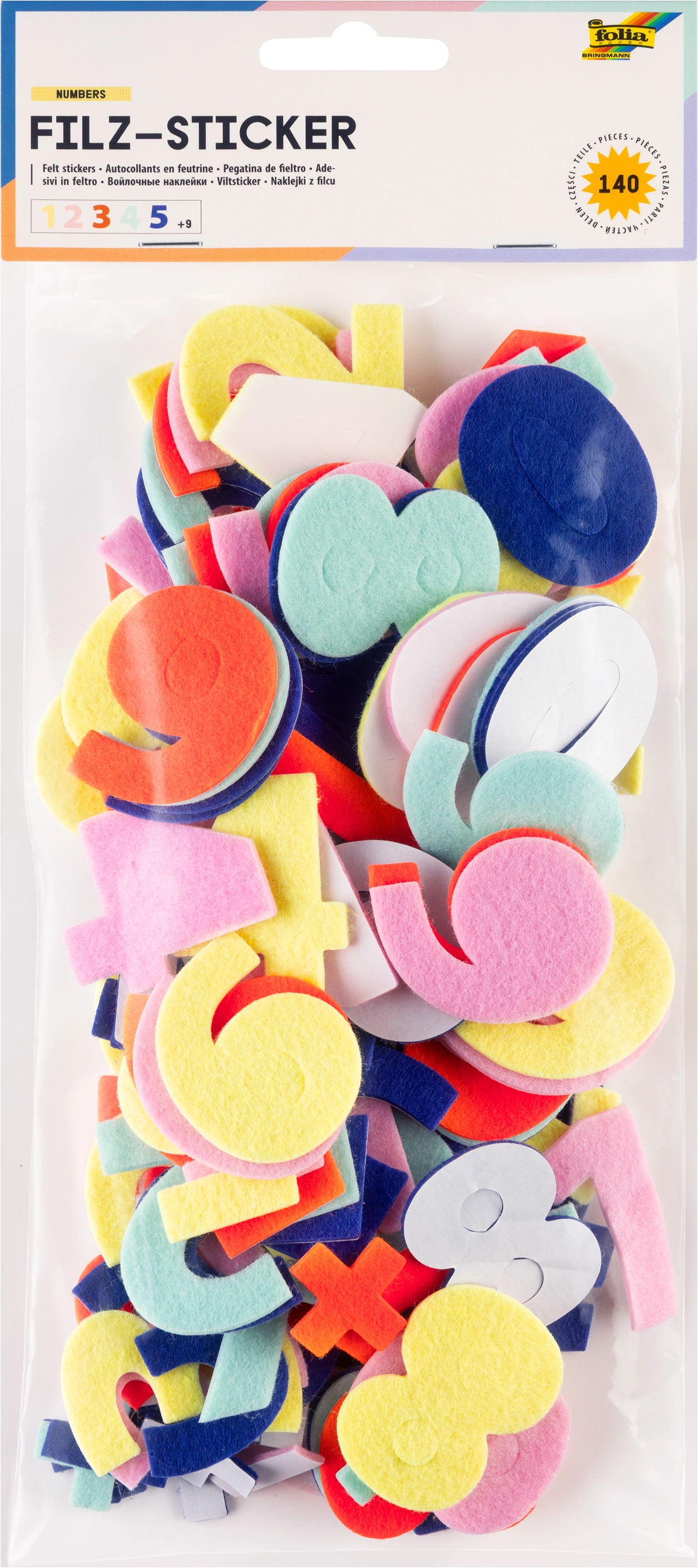 Felt Stickers, Numbers, 140 stickers
