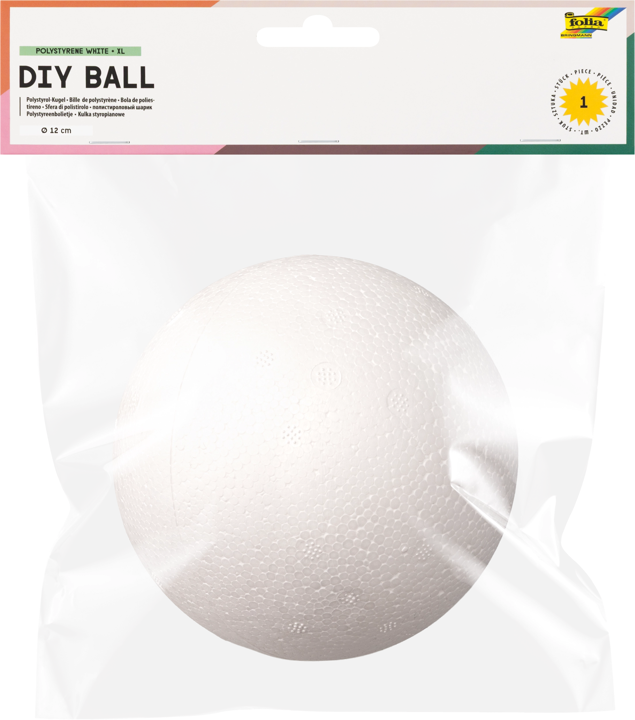 DIY Ball, Polystyrene White, XL, 1 piece