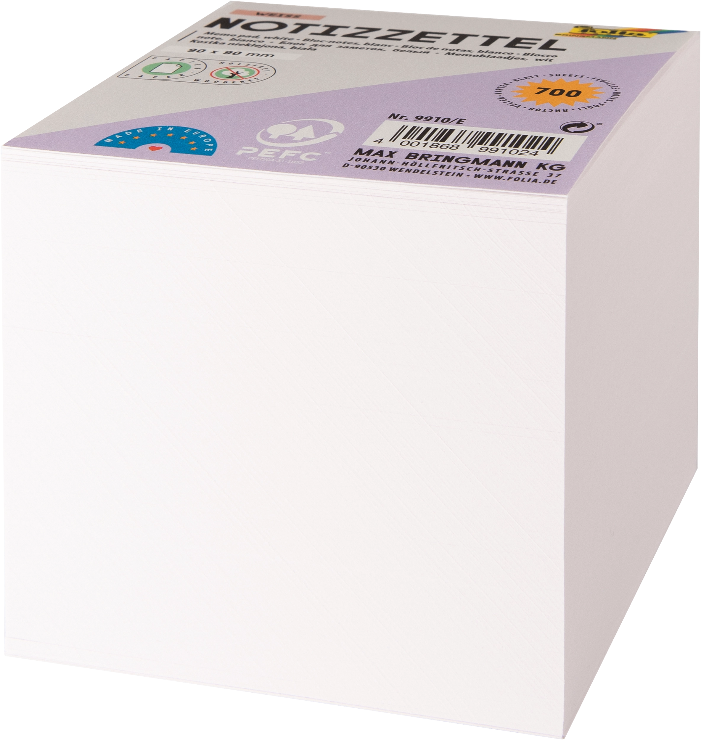 Notizzettel, Weiß, lose, 9 x 9 cm, > 700 Blatt