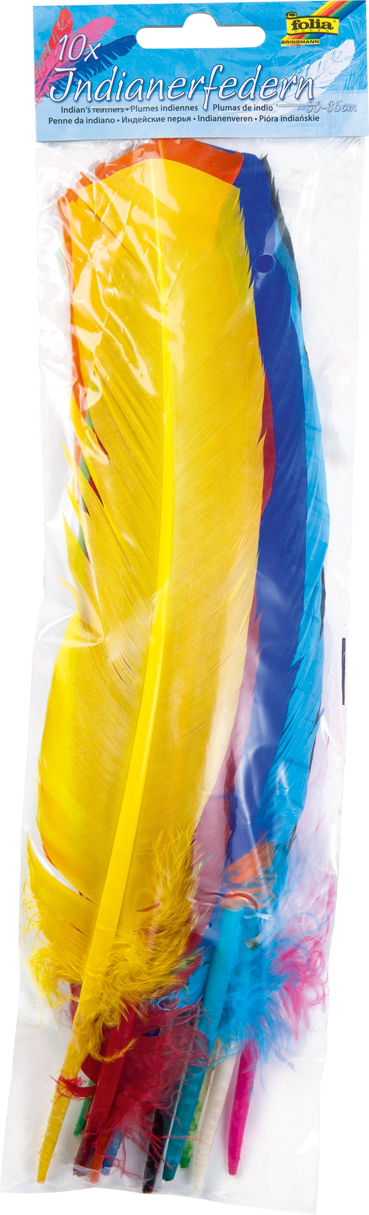 Bastelfedern, Mix Bunt, 28 - 35 cm, 10 Stück