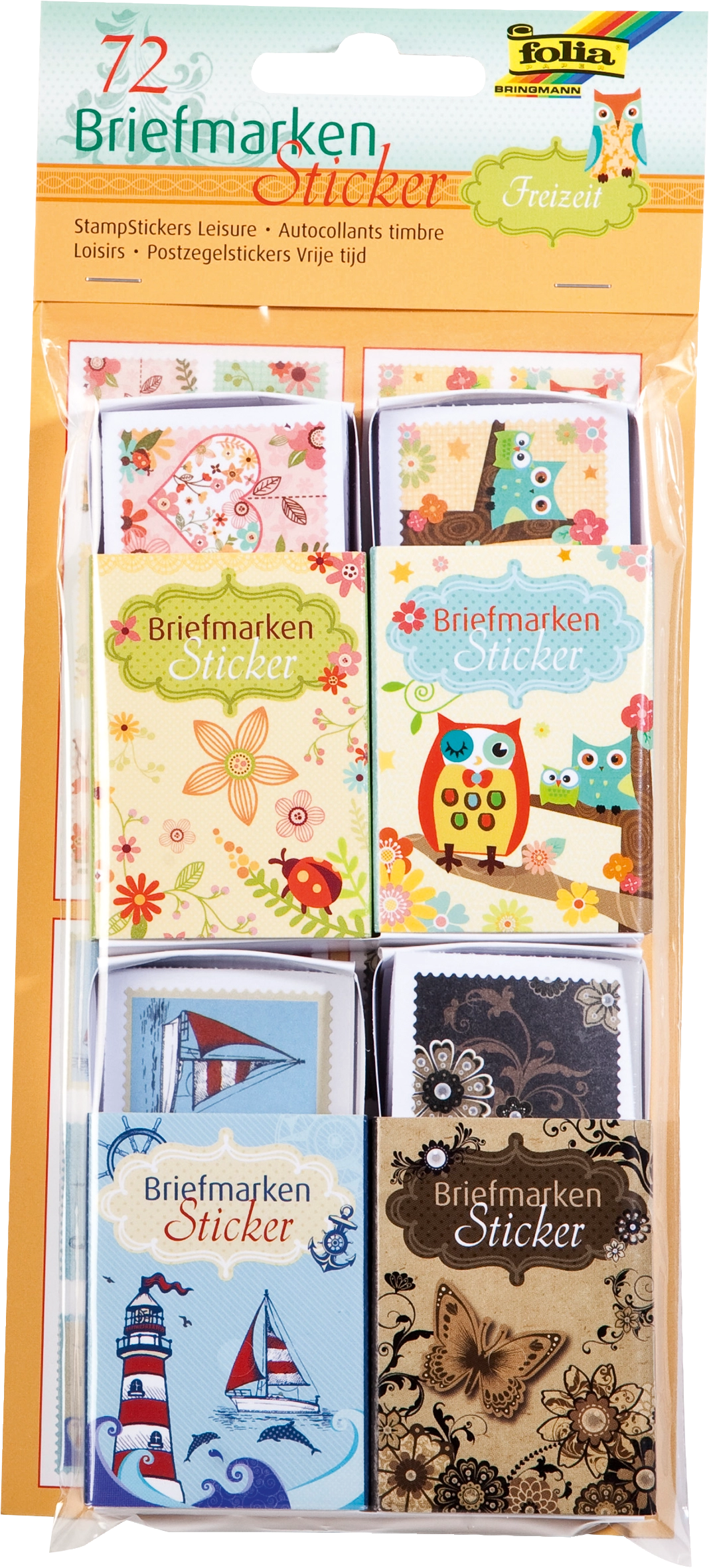 Briefmarken-Sticker, Freizeit, 72 Sticker