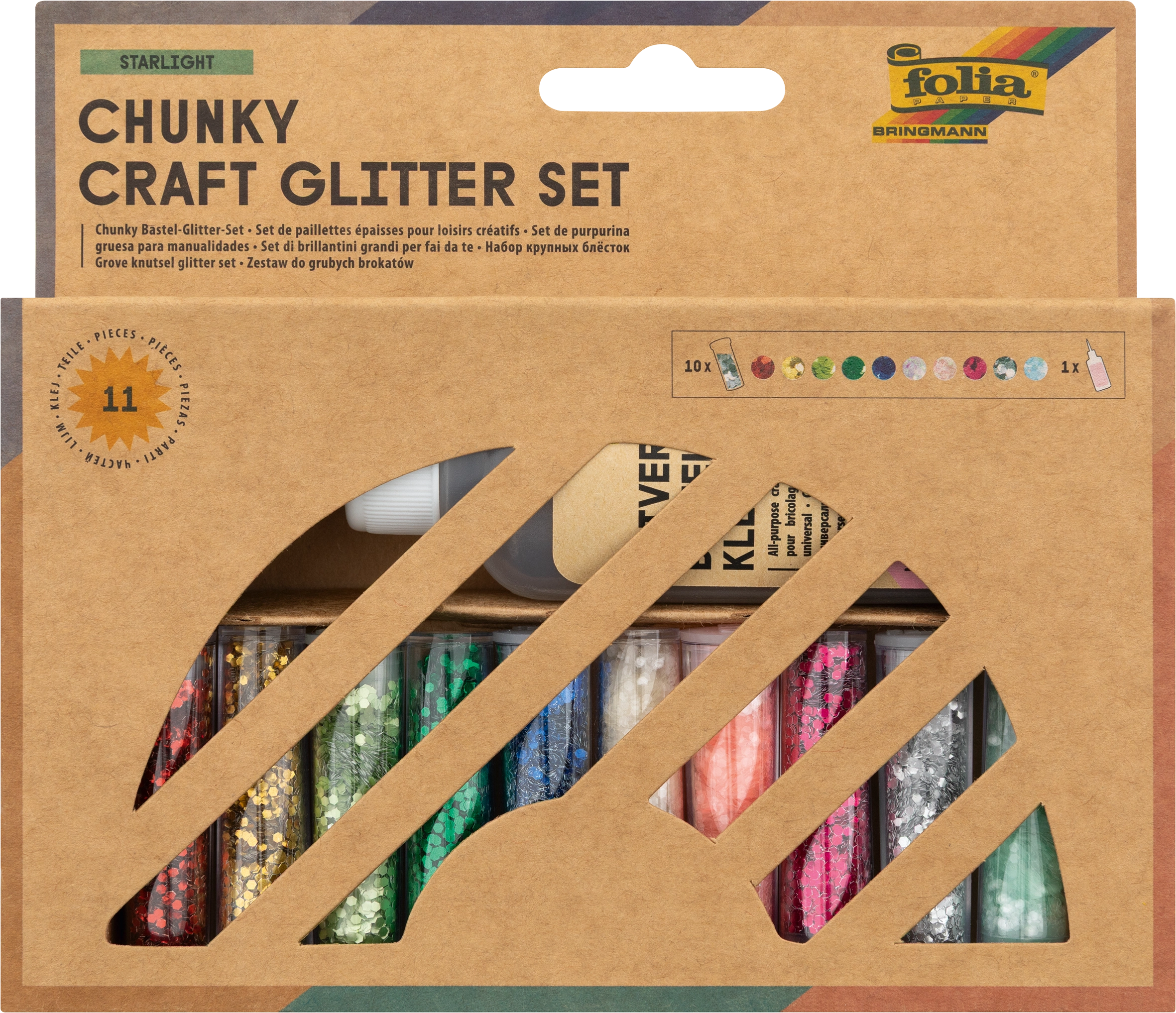 Chunky Bastel-Glitter-Set, Starlight, 11 Teile