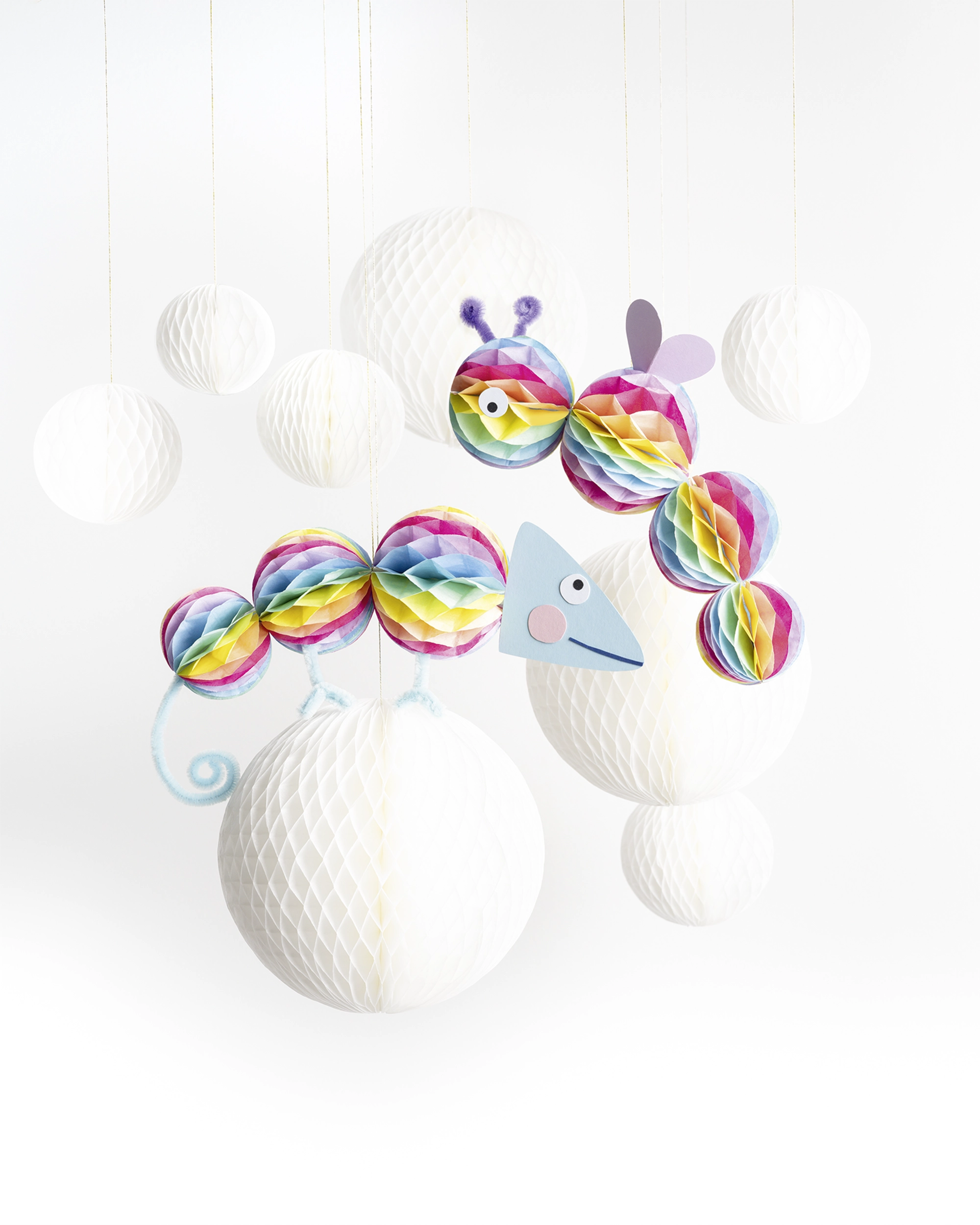 Regenbogen Wabenpapier Deko