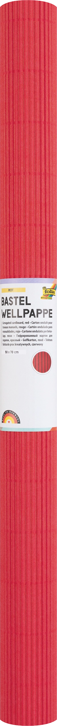 Bastelwellpappe, Rot, 50 x 70 cm, 1 Rolle