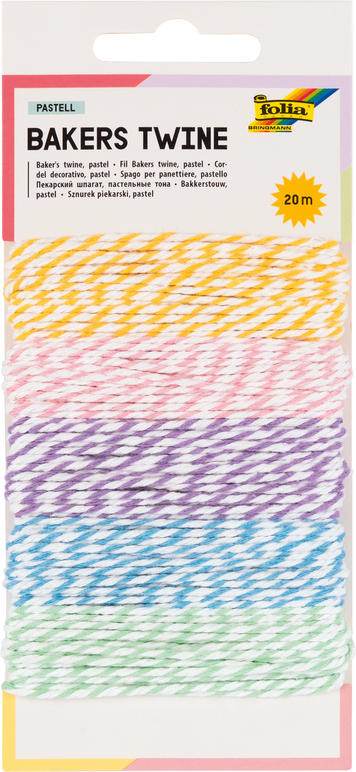 Bakers Twine, Pastel, 5 ribbons